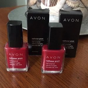 2 New AVON Nailwear Pro+ Nail Enamel in Red Reveal